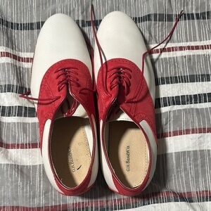 GH Bass & Co. Red and White Oxford Shoes